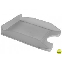 BANDEJA SOBREMESA PLASTICO FOLDER GRIS OSCURO TRANSPARENTE