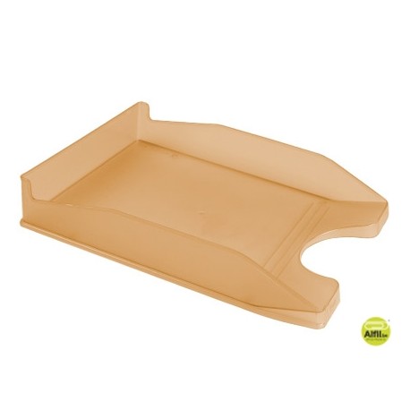 BANDEJA SOBREMESA PLASTICO FOLDER NARANJA TRANSPARENTE