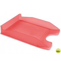 BANDEJA SOBREMESA PLASTICO FOLDER ROJO TRANSPARENTE