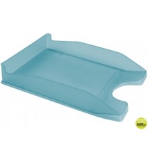 BANDEJA SOBREMESA PLASTICO FOLDER TURQUESA TRANSPARENTE