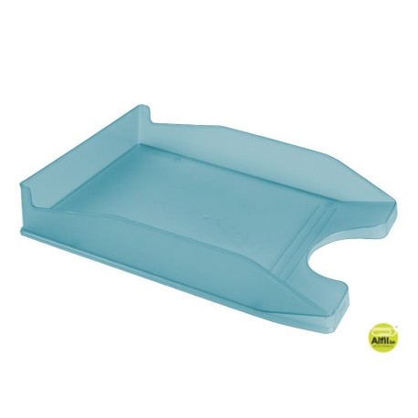 BANDEJA SOBREMESA PLASTICO FOLDER TURQUESA TRANSPARENTE