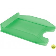 BANDEJA SOBREMESA PLASTICO FOLDER VERDE TRANSPARENTE