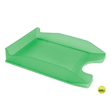 BANDEJA SOBREMESA PLASTICO FOLDER VERDE TRANSPARENTE