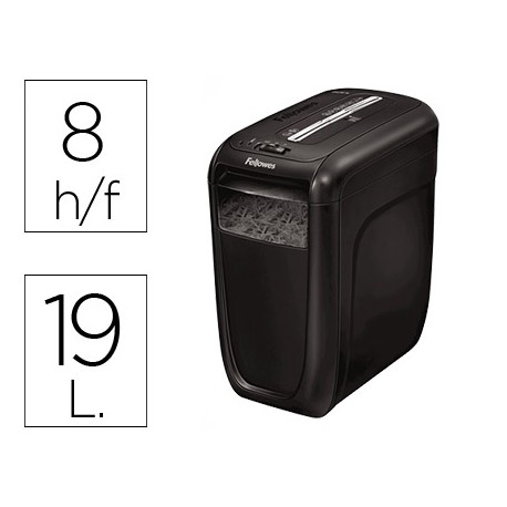 DESTRUCTORA DE DOCUMENTOS FELLOWES 60 CS CAPACIDAD DE CORTE 10 HOJAS DESTRUYE CLIPS Y GRAPAS