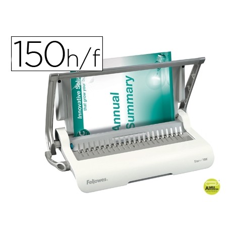 ENCUADERNADORA PARA CANUTILLO FELLOWES STAR+150 PERFORA 12 HOJAS TAMAÑO DIN A4 ENCUADERNA HASTA 150