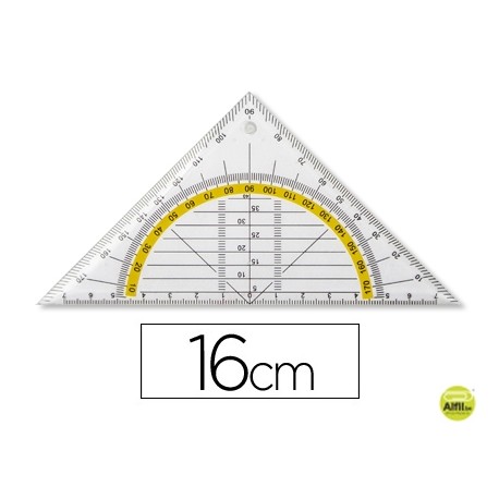 ESCUADRA LIDERPAPEL GEOMETRIA 16 CM PLASTICO CRISTAL