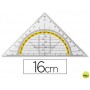 ESCUADRA LIDERPAPEL GEOMETRIA 16 CM PLASTICO CRISTAL CON AGARRADERA FIJA
