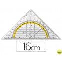 ESCUADRA LIDERPAPEL GEOMETRIA 16 CM PLASTICO CRISTAL CON AGARRADERA FIJA