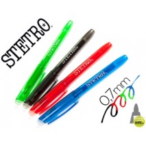 BOLIGRAFO STETRO BORRABLE CON CAPUCHON 0,7MM TINTA EN COLORES SURTIDOS