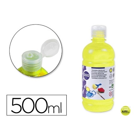 TEMPERA ESCOLAR LIDERPAPEL 500 ML AMARILLO LIMON