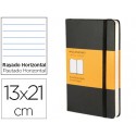 LIBRETA MOLESKINE TAPA DURA RAYADO HORIZONTAL 240 HOJAS COLOR NEGRO CIERRE CON GOMA 130X210 MM