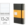 LIBRETA MOLESKINE TAPA DURA RAYADO HORIZONTAL 240 HOJAS COLOR NEGRO CIERRE CON GOMA 130X210 MM