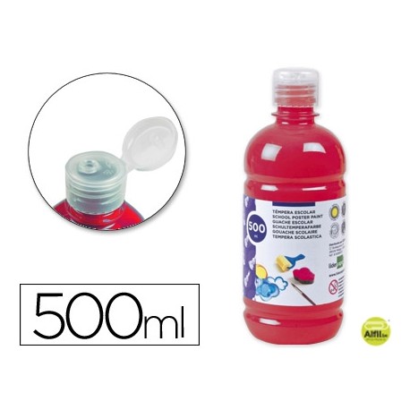 TEMPERA ESCOLAR LIDERPAPEL 500 ML ROJO ESCARLATA