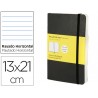 LIBRETA MOLESKINE TAPA BLANDA RAYADO HORIZONTAL 240 HOJAS COLOR NEGRO CIERRE CON GOMA 130X210 MM