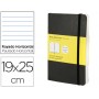 LIBRETA MOLESKINE TAPA BLANDA RAYADO HORIZONTAL 192 HOJAS COLOR NEGRO CIERRE CON GOMA 190X250 MM