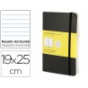 LIBRETA MOLESKINE TAPA BLANDA RAYADO HORIZONTAL 192 HOJAS COLOR NEGRO CIERRE CON GOMA 190X250 MM