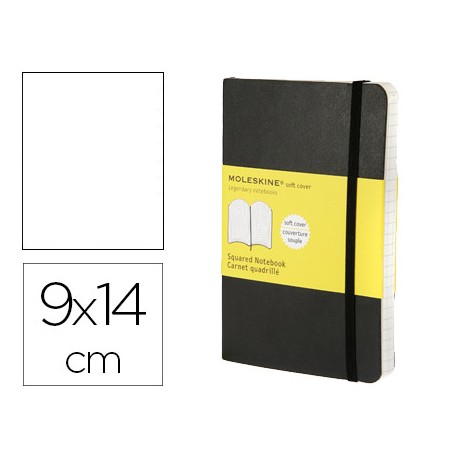 LIBRETA MOLESKINE TAPA BLANDA LISO 192 HOJAS COLOR NEGRO CIERRE CON GOMA 90X140 CM