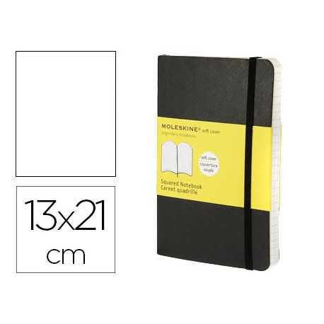 LIBRETA MOLESKINE TAPA BLANDA LISO 240 HOJAS COLOR NEGRO CIERRE CON GOMA 130X210 MM