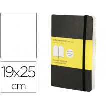LIBRETA MOLESKINE TAPA BLANDA LISO 192 HOJAS COLOR NEGRO CIERRE CON GOMA 190X250 MM