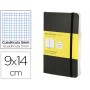 LIBRETA MOLESKINE TAPA BLANDA CUADRO 5 MM 192 HOJAS COLOR NEGRO CIERRE CON GOMA 90X140 MM