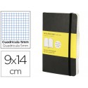 LIBRETA MOLESKINE TAPA BLANDA CUADRO 5 MM 192 HOJAS COLOR NEGRO CIERRE CON GOMA 90X140 MM
