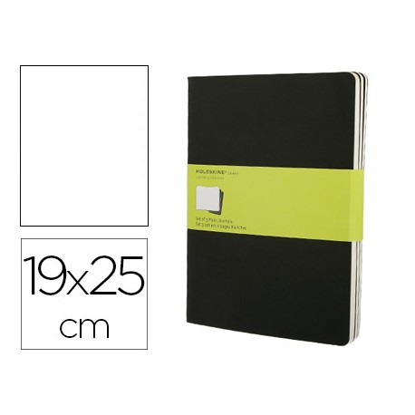 LIBRETA MOLESKINE TAPA DURA LISO 120 HOJAS CON 16 HOJAS DESMONTABLES COLOR NEGRO PACK DE 3 UNIDADES