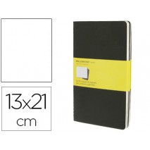 LIBRETA MOLESKINE TAPA DURA CUADRO 5 MM 80 HOJAS CON 16 HOJAS DESMONTABLES COLOR NEGROPACK DE 3 UNID