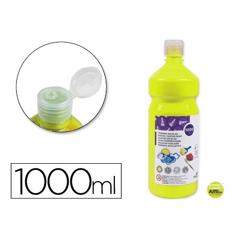 TEMPERA ESCOLAR LIDERPAPEL 1000 ML AMARILLO LIMON