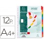SEPARADOR EXACOMPTA CARTULINA JUEGO DE 12 SEPARADORES DIN A4+ MULTITALADRO COLOR BLANCO
