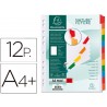 SEPARADOR EXACOMPTA CARTULINA JUEGO DE 12 SEPARADORES DIN A4+ MULTITALADRO COLOR BLANCO