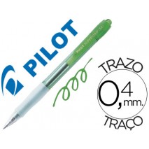 BOLIGRAFO PILOT SUPER GRIP RETRACTIL SUJECION DE CAUCHO TINTA DE ACEITE VERDE NEON