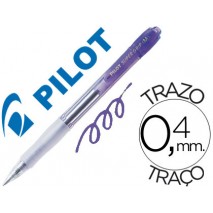 BOLIGRAFO PILOT SUPER GRIP RETRACTIL SUJECION DE CAUCHO TINTA DE ACEITE VIOLETA NEON