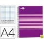BLOC ESPIRAL LIDERPAPEL A4 MICRO CLASSIC TAPA FORRADA 160 H 60 GR CUADRO 5 MM 5 BANDAS 4 TALADROS MO