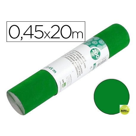 ROLLO ADHESIVO LIDERPAPEL UNICOLOR VERDE BRILLO ROLLO DE 0,45 X 20 MT
