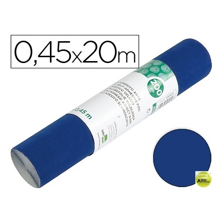 ROLLO ADHESIVO LIDERPAPEL UNICOLOR AZUL BRILLO ROLLO DE 0,45 X 20 MT