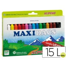 LAPICES DE CERA ALPINO MAXIDACS CAJA DE 15 COLORES SURTIDOS