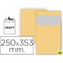 SOBRE LIDERPAPEL BOLSA N 11 KRAFT FOLIO PROLONGADO 250X353 MM TIRA DE SILICONA PAQUETE DE 25 UNIDADE