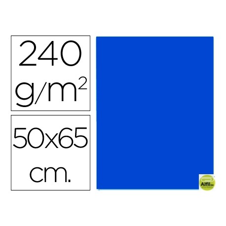 CARTULINA LIDERPAPEL 50X65 CM 240 G/M2 AZUL ZAFIRO