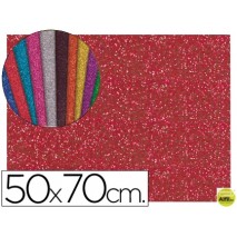GOMA EVA CON PURPURINA LIDERPAPEL 50X70CM 60G/M2 ESPESOR 2MM ROJO