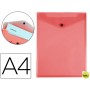CARPETA LIDERPAPEL DOSSIER BROCHE POLIPROPILENO DIN A4 FORMATO VERTICAL ROJA TRANSPARENTE 50 HOJAS