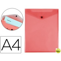 CARPETA LIDERPAPEL DOSSIER BROCHE POLIPROPILENO DIN A4 FORMATO VERTICAL ROJA TRANSPARENTE 50 HOJAS