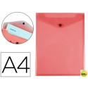 CARPETA LIDERPAPEL DOSSIER BROCHE POLIPROPILENO DIN A4 FORMATO VERTICAL ROJA TRANSPARENTE 50 HOJAS