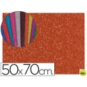 GOMA EVA CON PURPURINA LIDERPAPEL 50X70CM 60G/M2 ESPESOR 2MM NARANJA