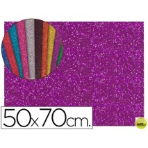 GOMA EVA CON PURPURINA LIDERPAPEL 50X70CM 60G/M2 ESPESOR 2MM VIOLETA