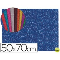 GOMA EVA CON PURPURINA LIDERPAPEL 50X70CM 60G/M2 ESPESOR 2MM AZUL OSCURO