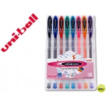 BOLIGRAFO UNI BALL UM-120 SIGNO 0,7 MM TINTA GEL ESTUCHE DE 8 COLORES BASICOS