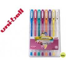 BOLIGRAFO UNI BALL UM-120 SIGNO 0,7 MM TINTA GEL ESTUCHE DE 8 COLORES PASTEL