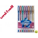 BOLIGRAFO UNI BALL UM-120 SIGNO 0,7 MM TINTA GEL ESTUCHE DE 8 COLORES METALIZADOS