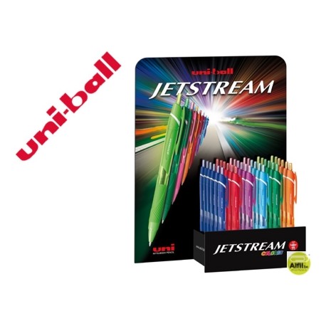 BOLIGRAFO UNI-BALL JET STREAM SXN-157C RETRACTIL EXPOSITOR 36 UNIDADES COLORES SURTIDOS