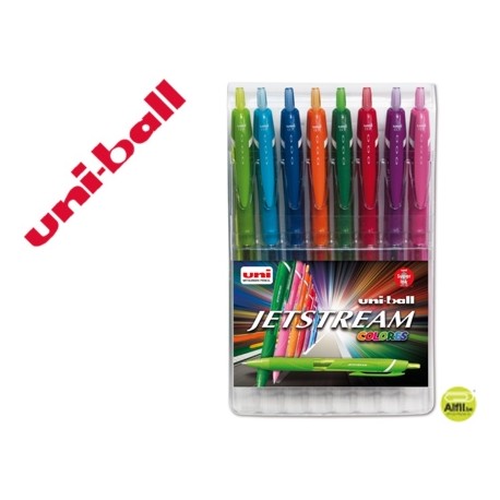 BOLIGRAFO UNI-BALL JET STREAM SXN-157C RETRACTIL ESTUCHE DE 8 UNIDADES COLORES SURTIDOS
